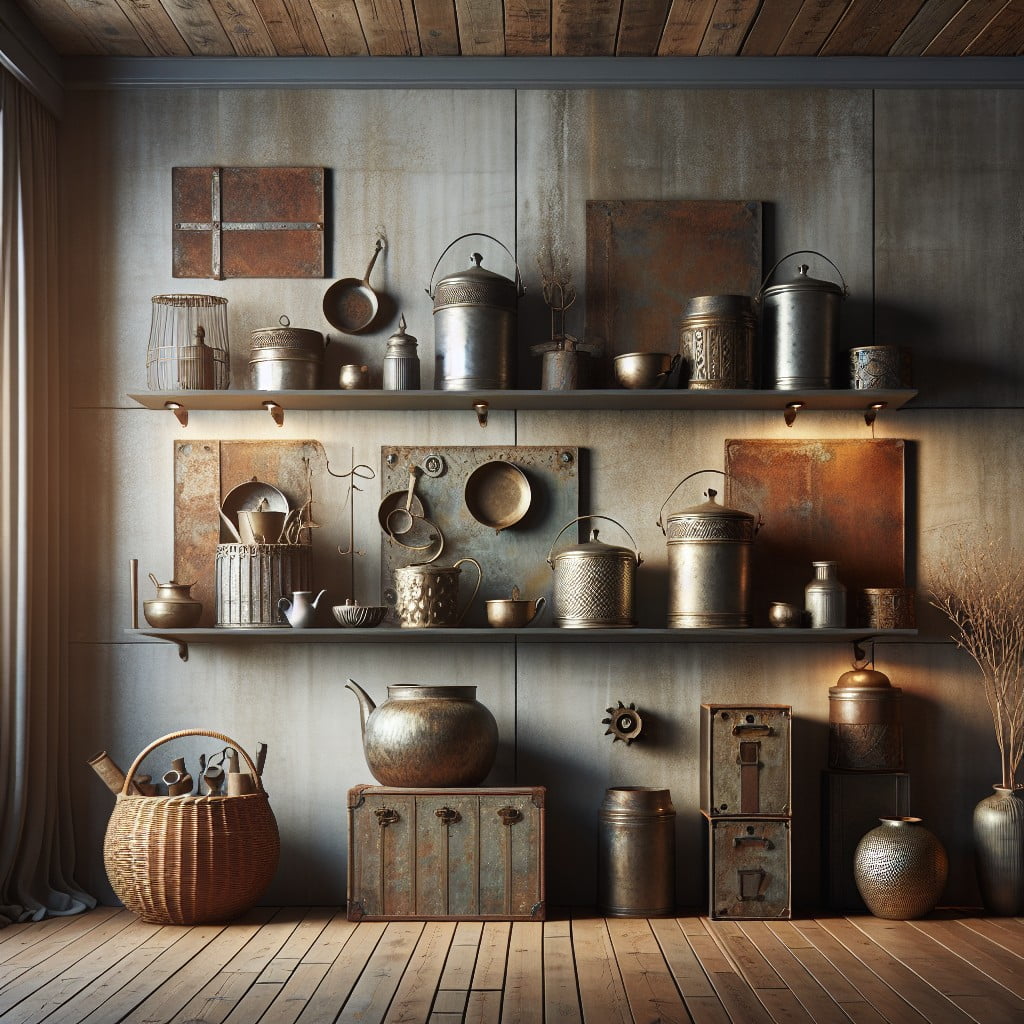 floating shelves using metal containers