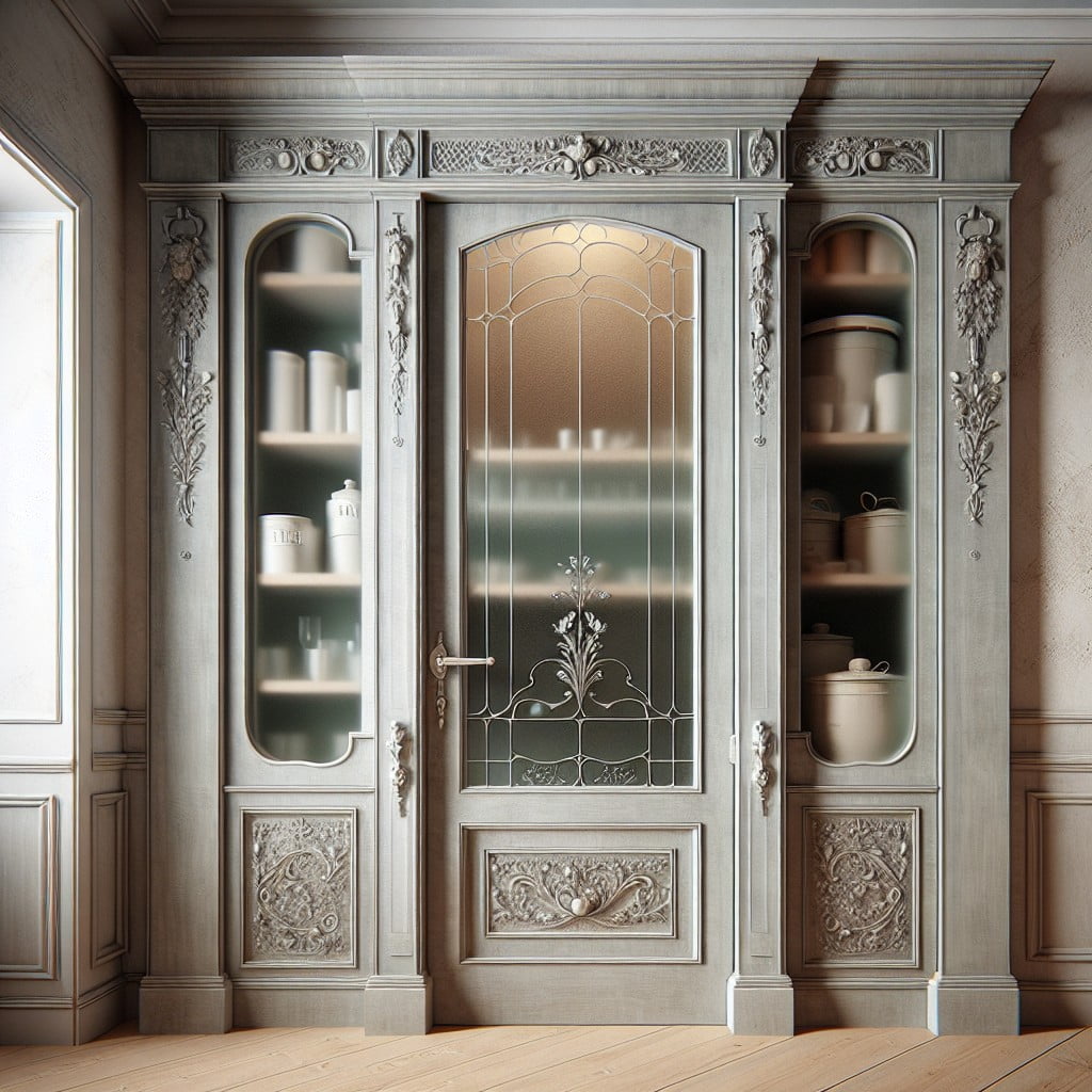 frosted glass vintage pantry door for more privacy
