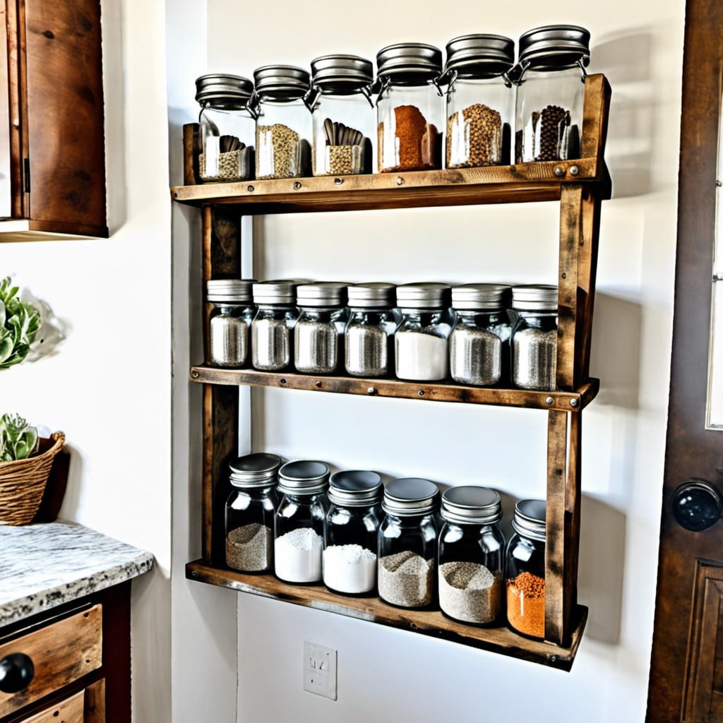 galvanized metal spice jars for industrial farmhouse kitchens