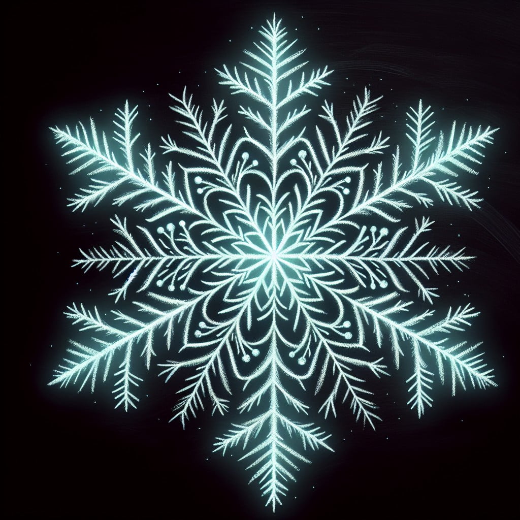 glow in the dark snowflake chalk art