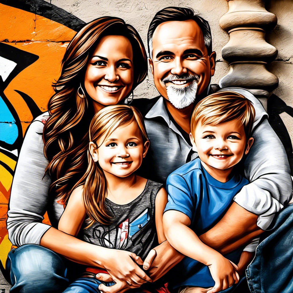 graffiti style family portraits