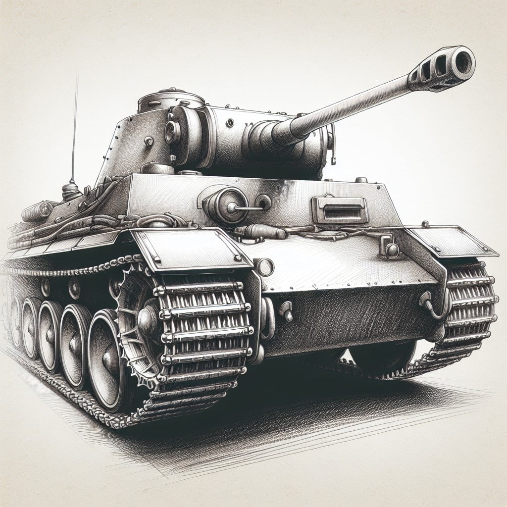 guided drawing of a military tank