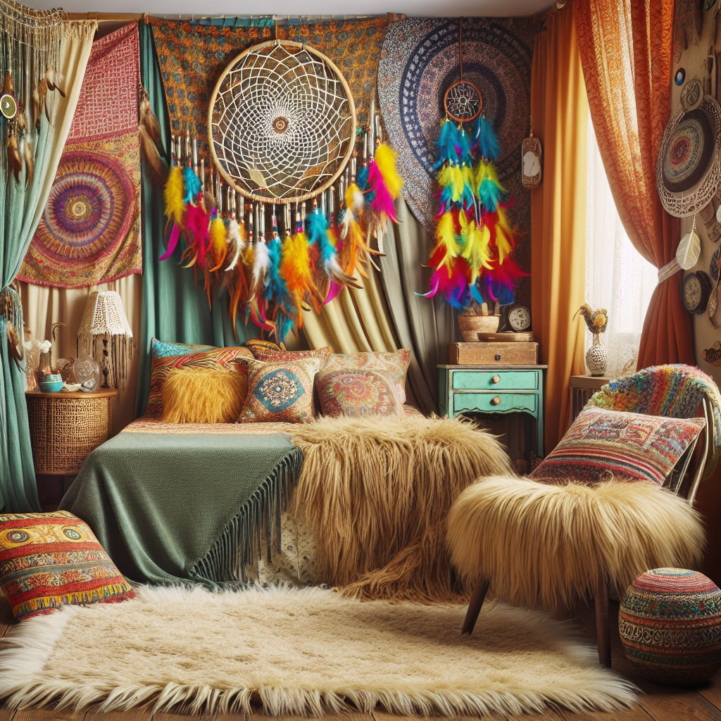 hang dream catchers in bedrooms or living areas for an authentic touch