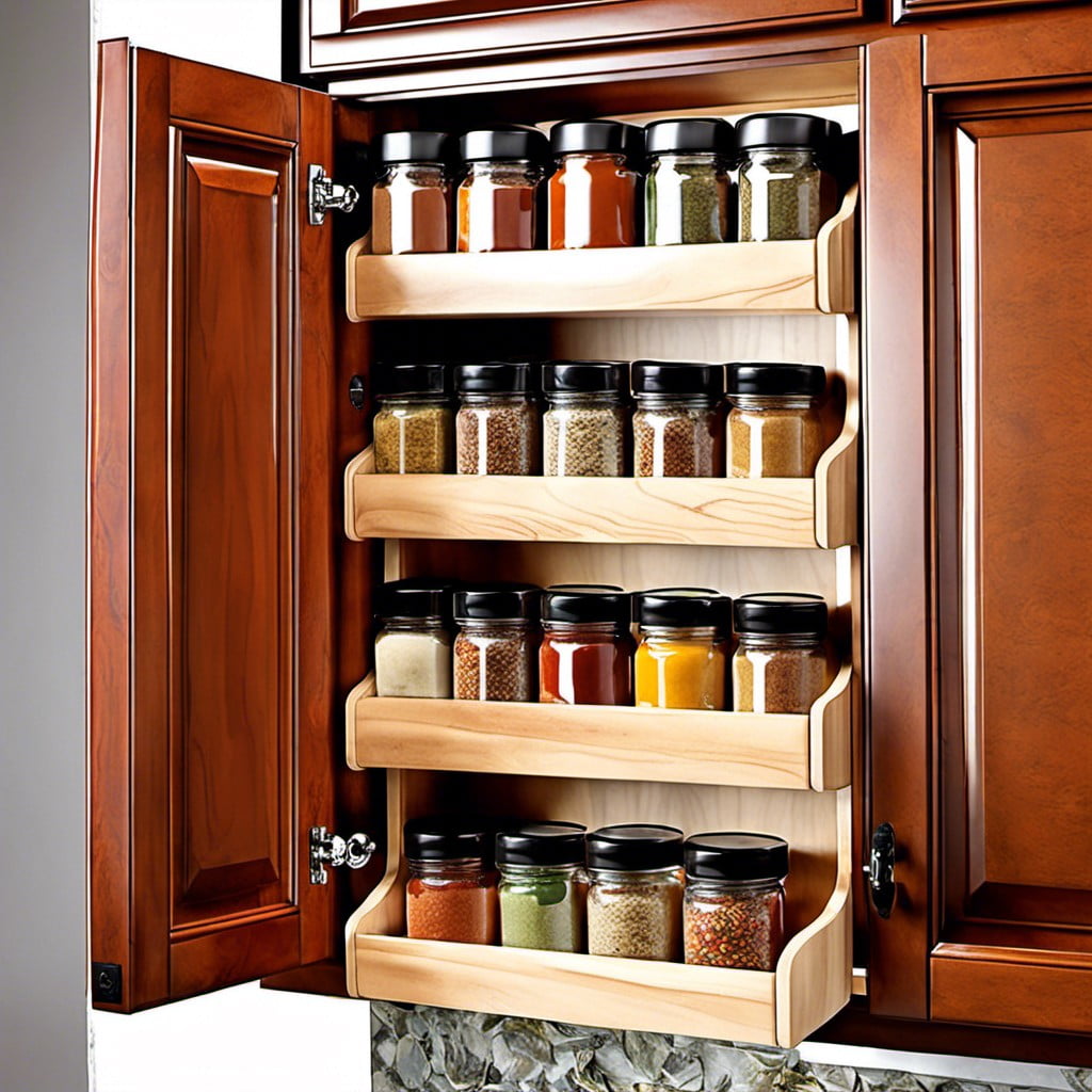 hidden cabinet door spice rack