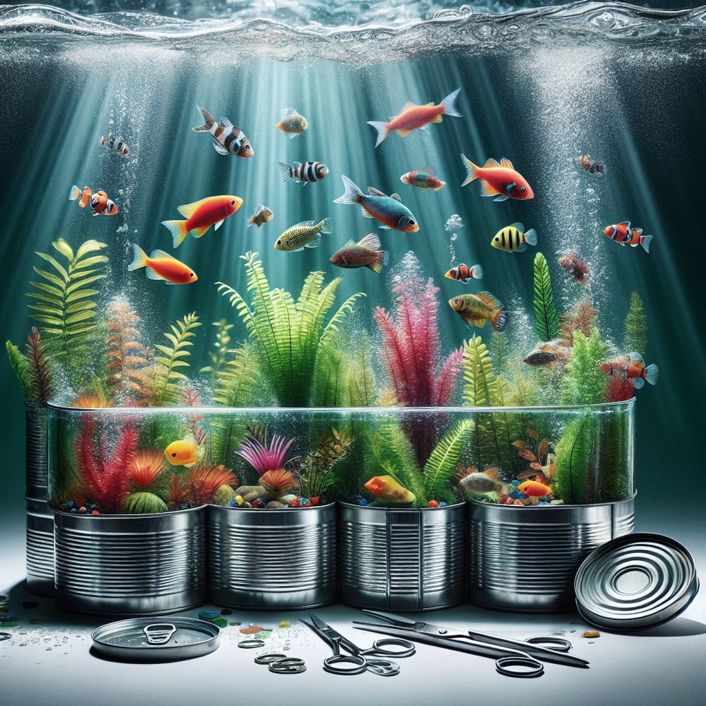 homemade magnetic tin fish tank decor