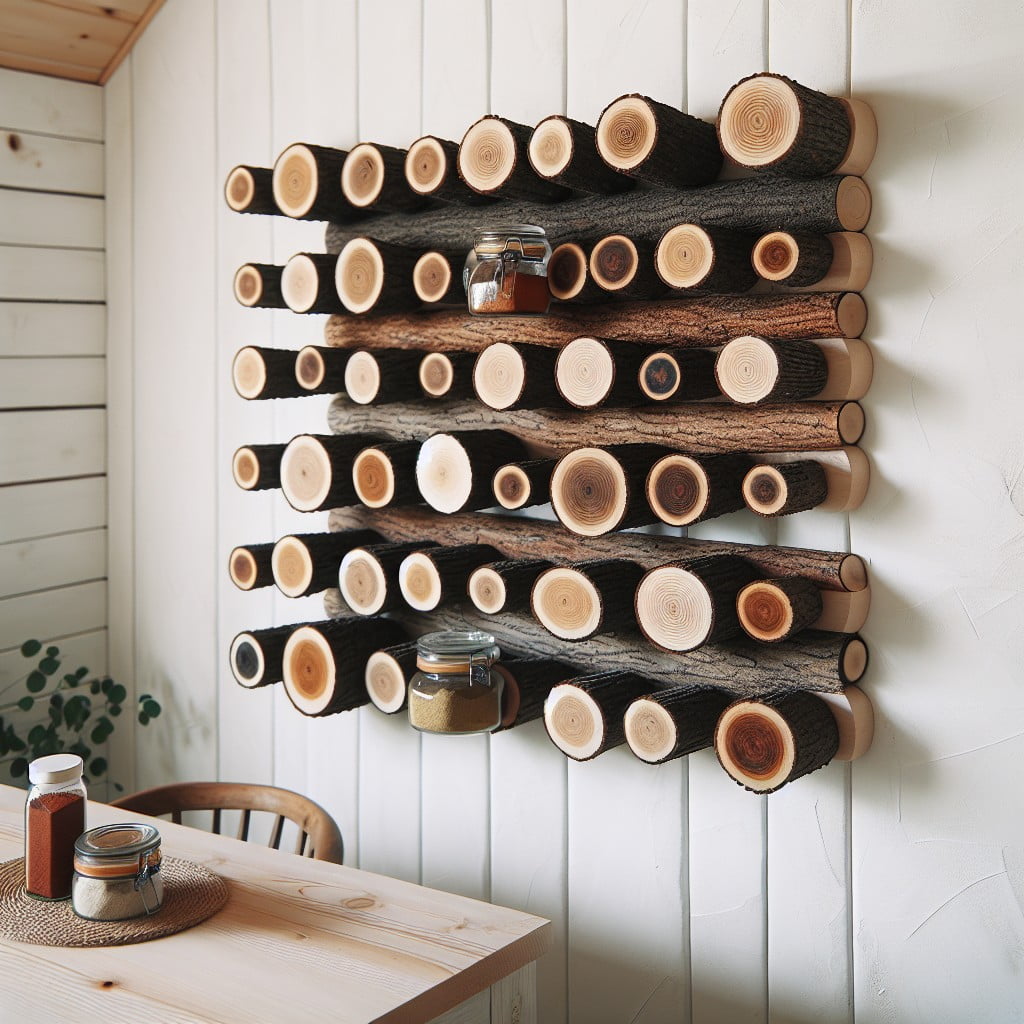 horizontal log spice rack