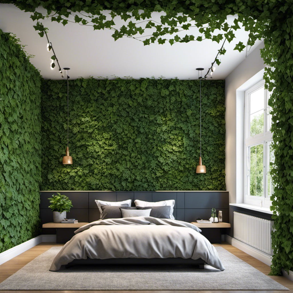 how to create an ivy feature wall in your bedroom