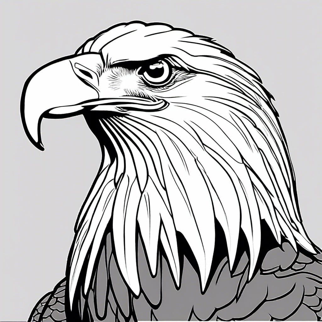 how to draw a bald eagle and coloring page