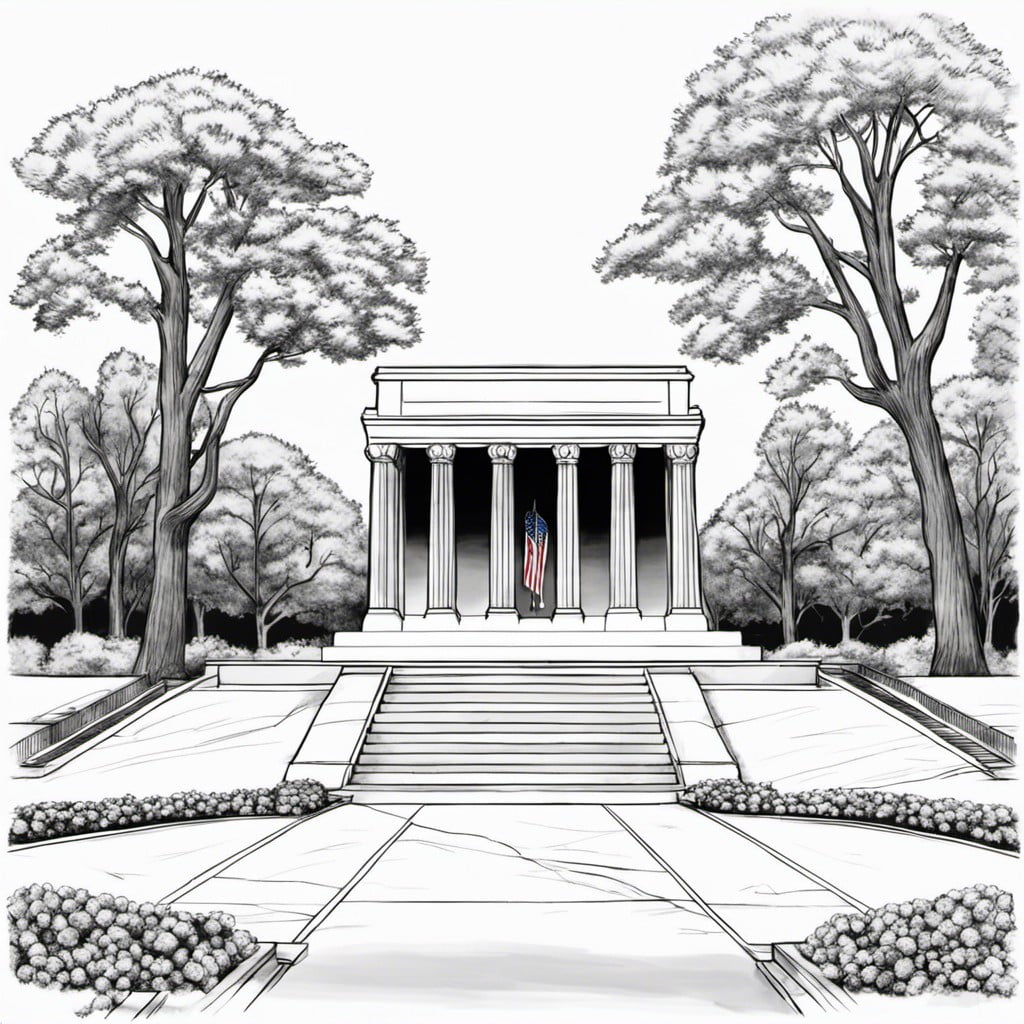 how to draw the tomb of the unknown soldier and coloring page