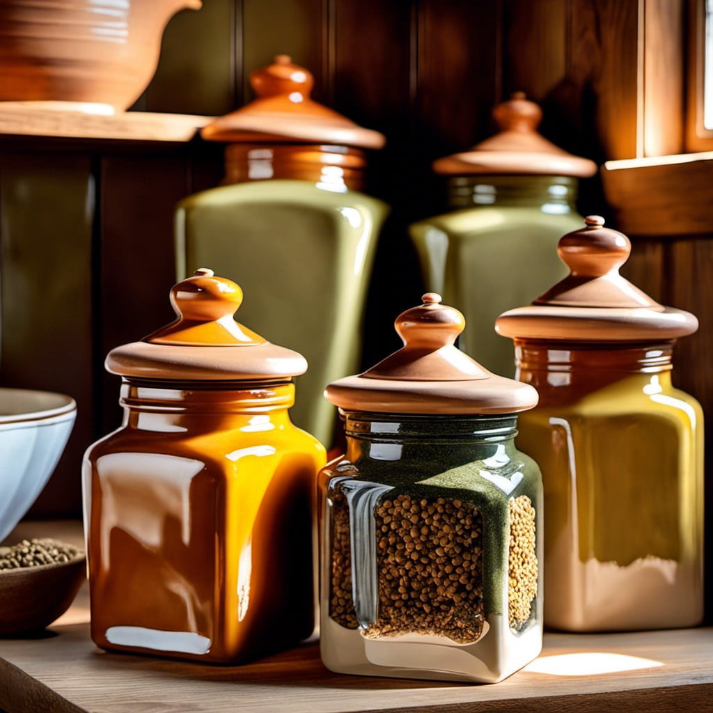 how to dress up your farmhouse kitchen with ceramic spice jars