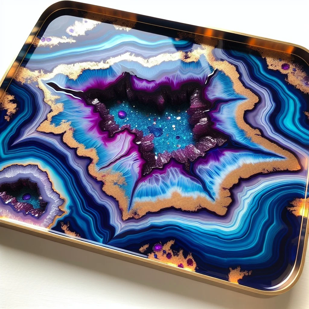 idea 1 geode inspired epoxy tray