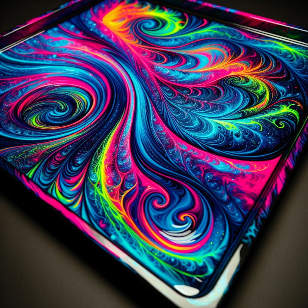 idea 15 neon swirl epoxy tray