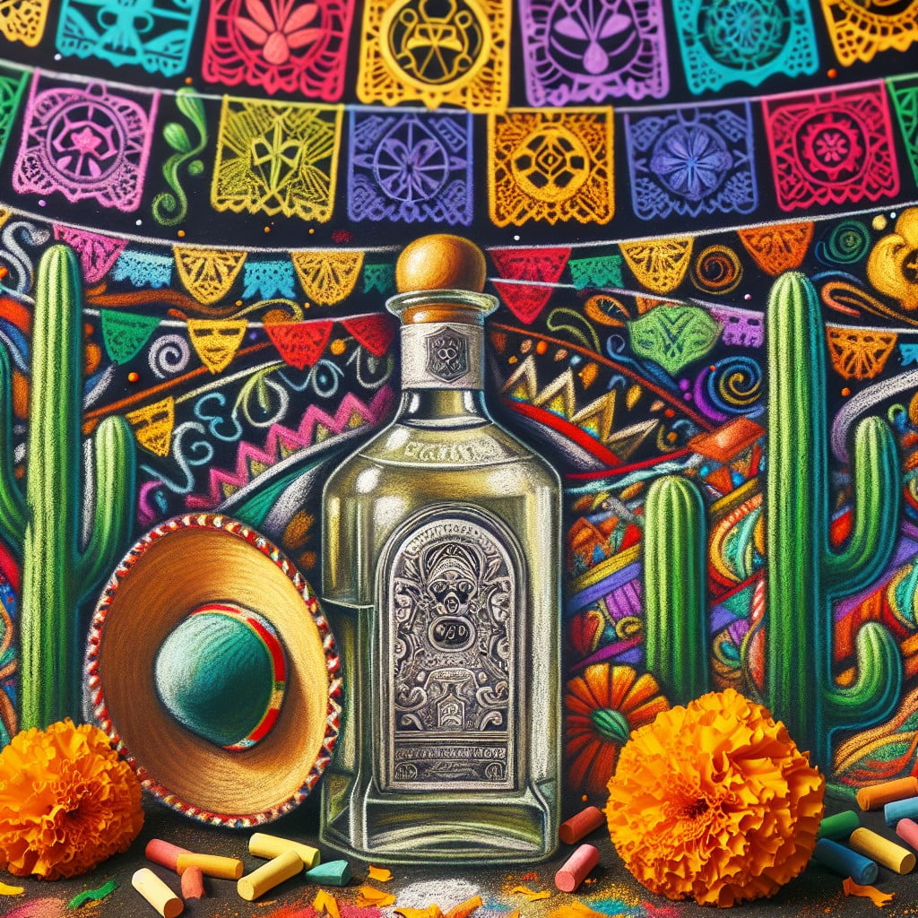 idea 22. tequila bottle chalk art