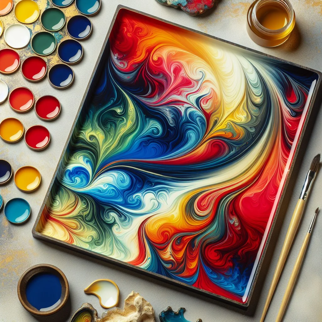 idea 8 abstract art epoxy tray