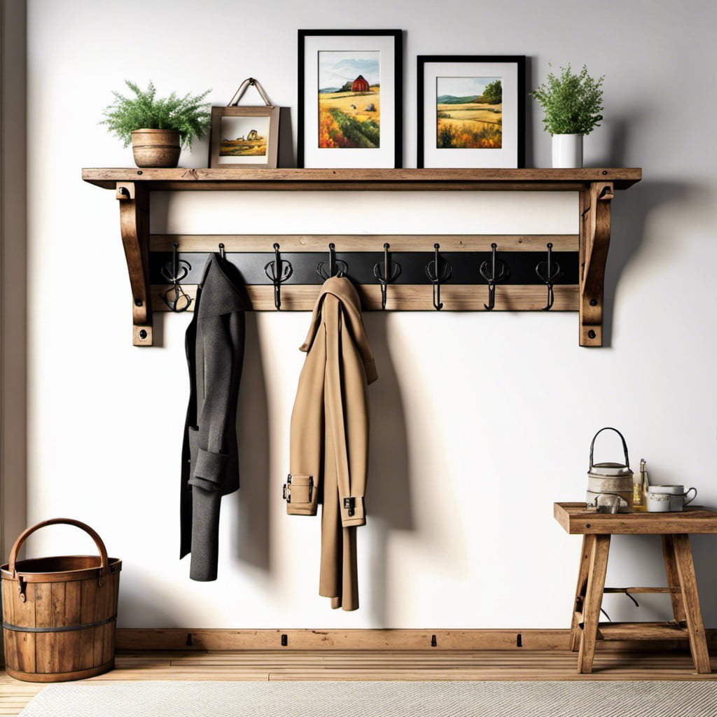incorporating iron elements in your farmhouse coat rack