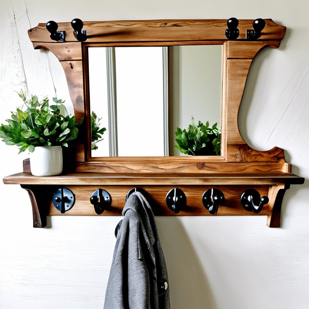 incorporating mirror in farmhouse coat rack design
