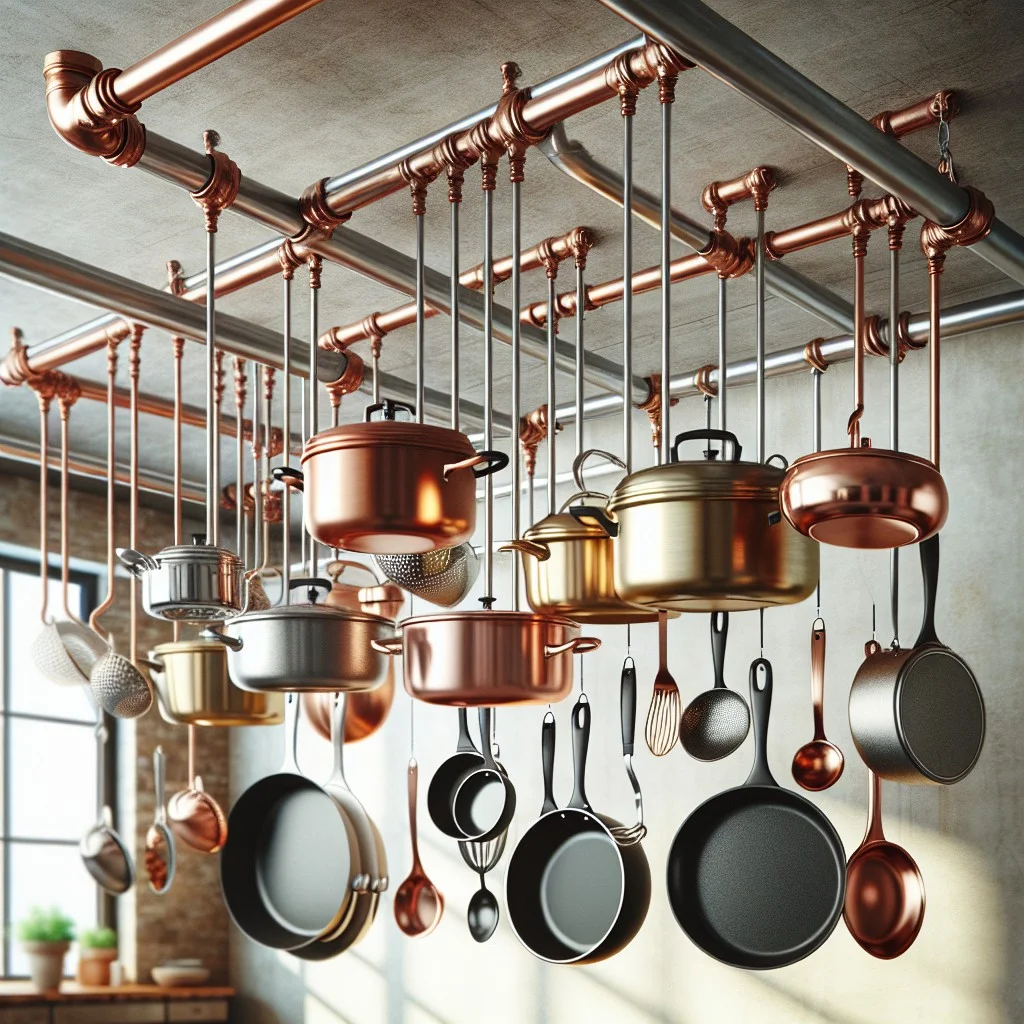 industrial pipe pot rack