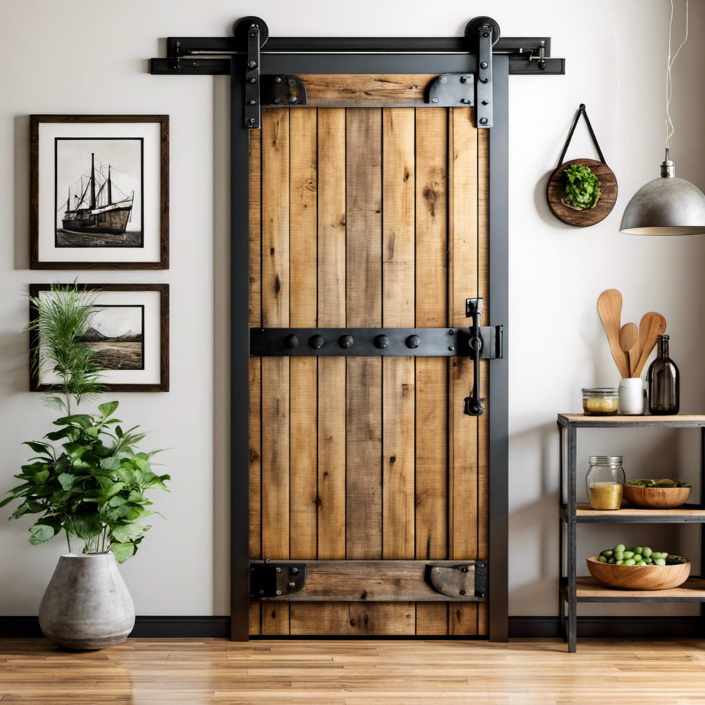 industrial rustic rollup pantry door