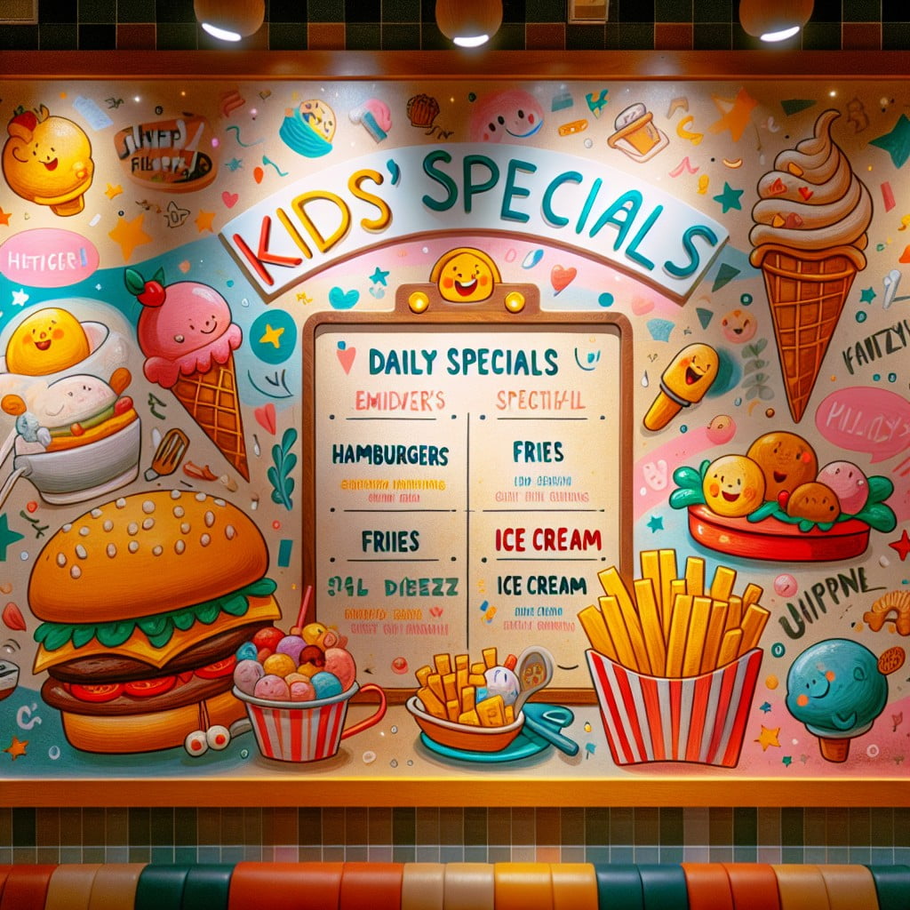 kids menu specials board