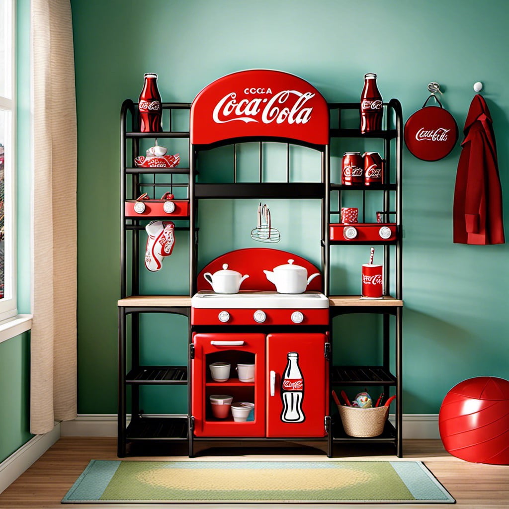 kids room decor with coca cola racks