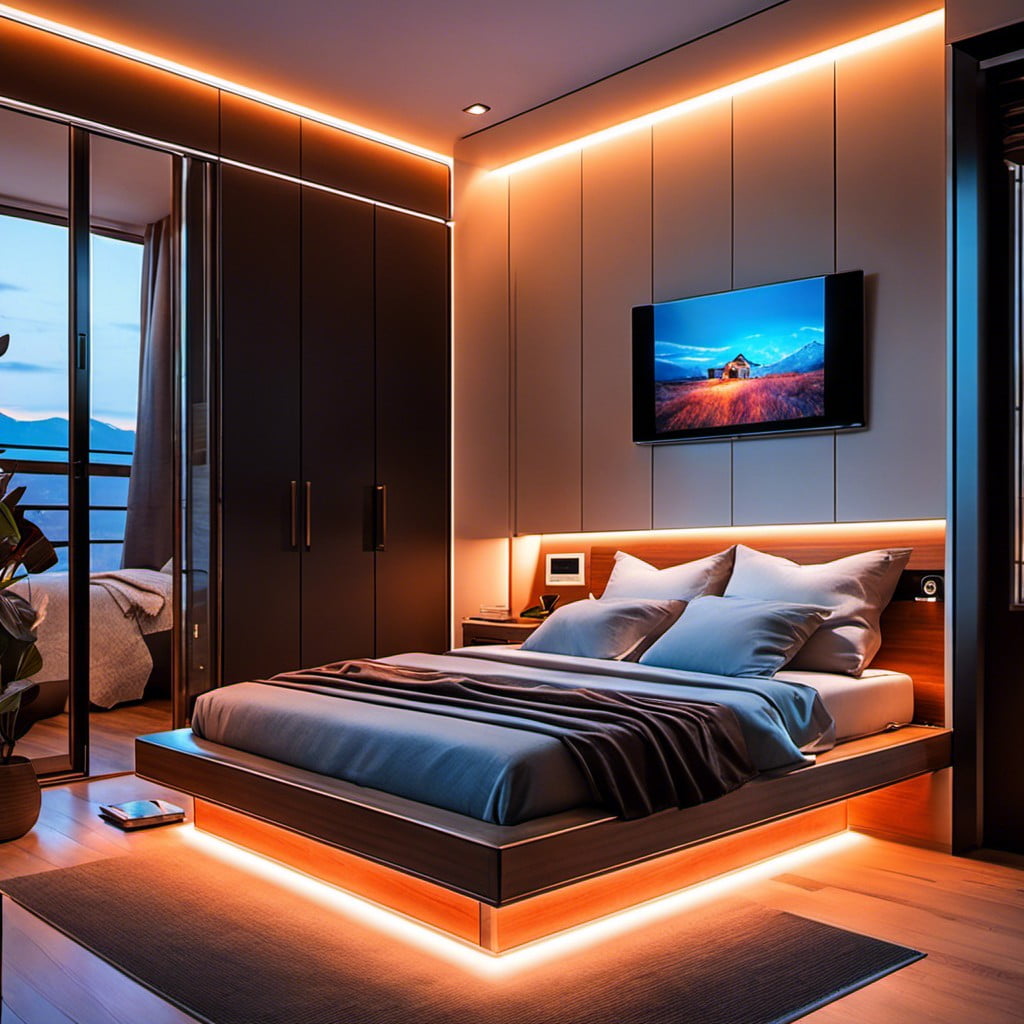 led light strips under bed or headboard smart home features