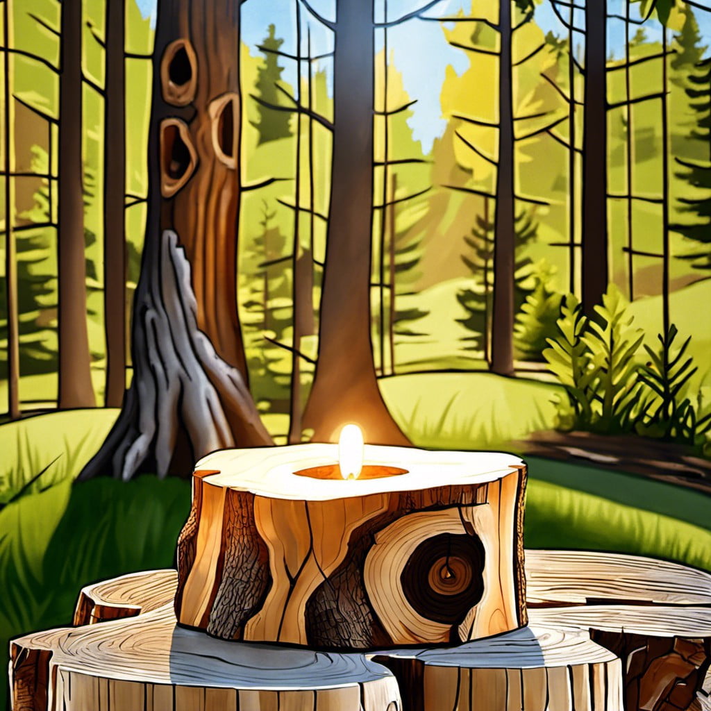 log lamp base