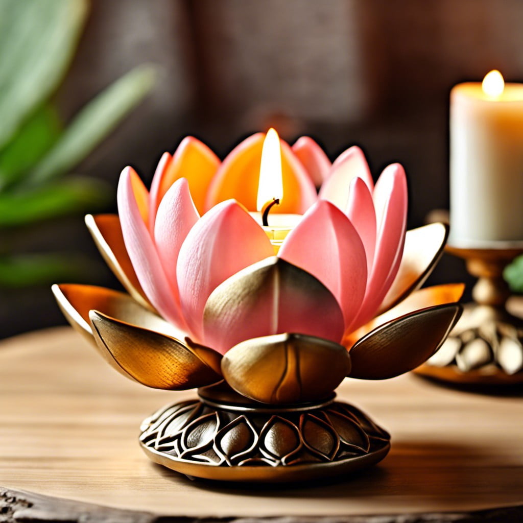 lotus flower candle holder