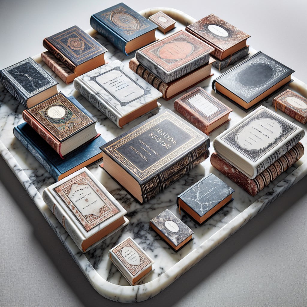 marble trays as stylish book holders