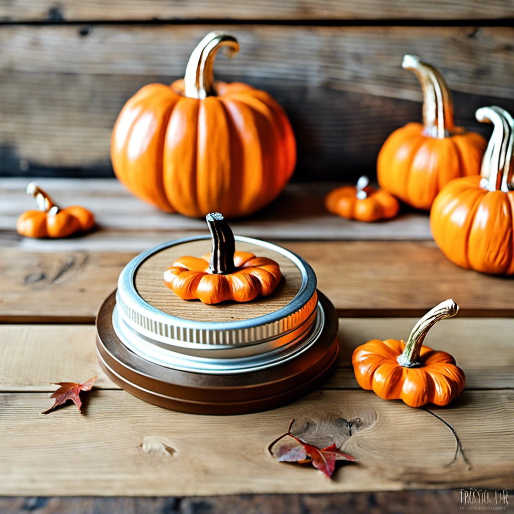 mason jar lid pumpkin craft