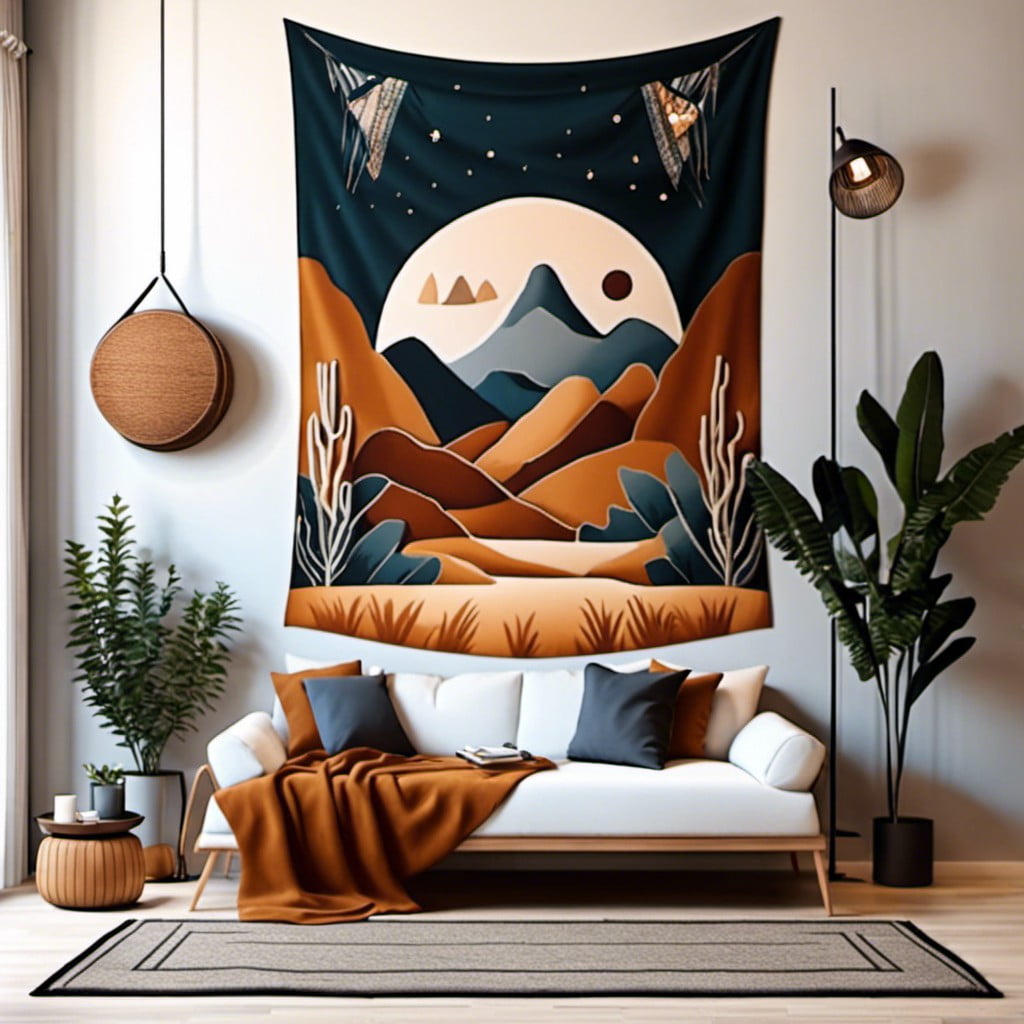 modern tapestry hanging