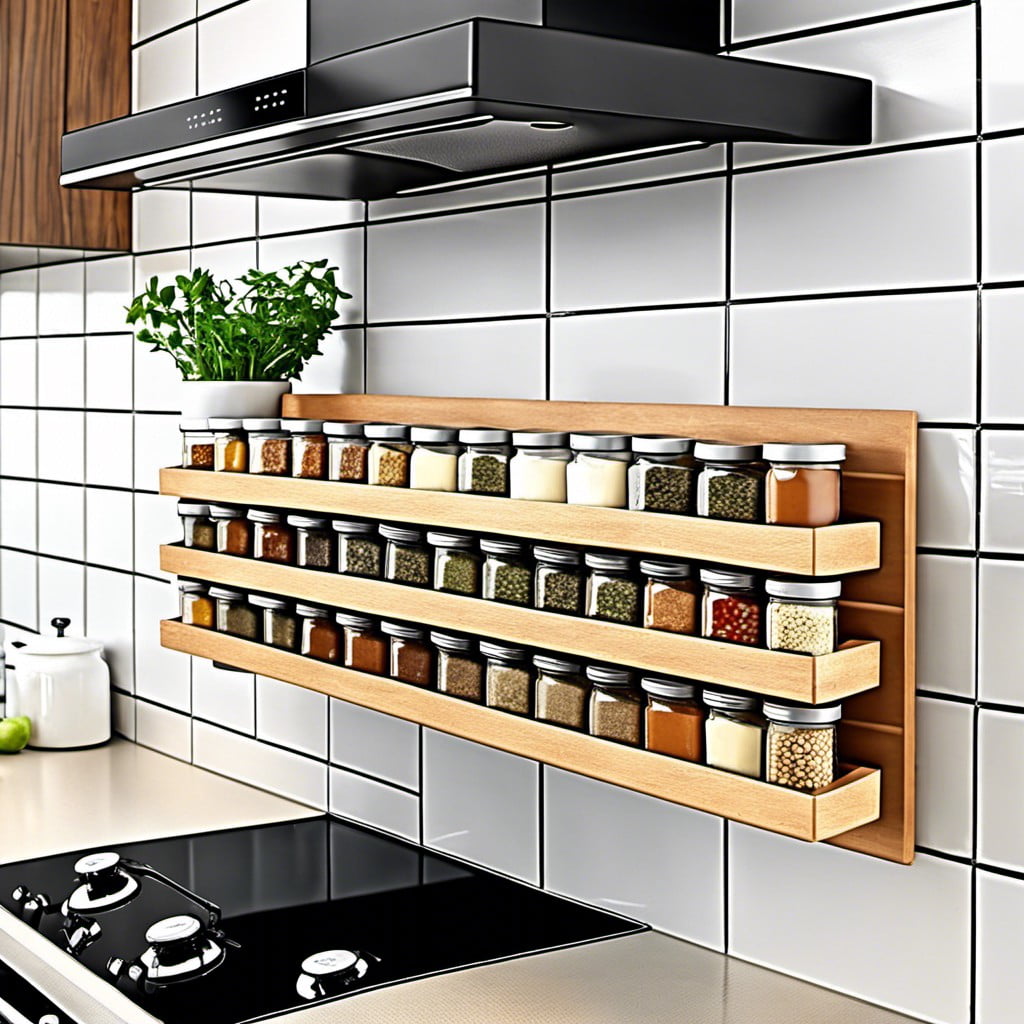 modular backsplash spice rack