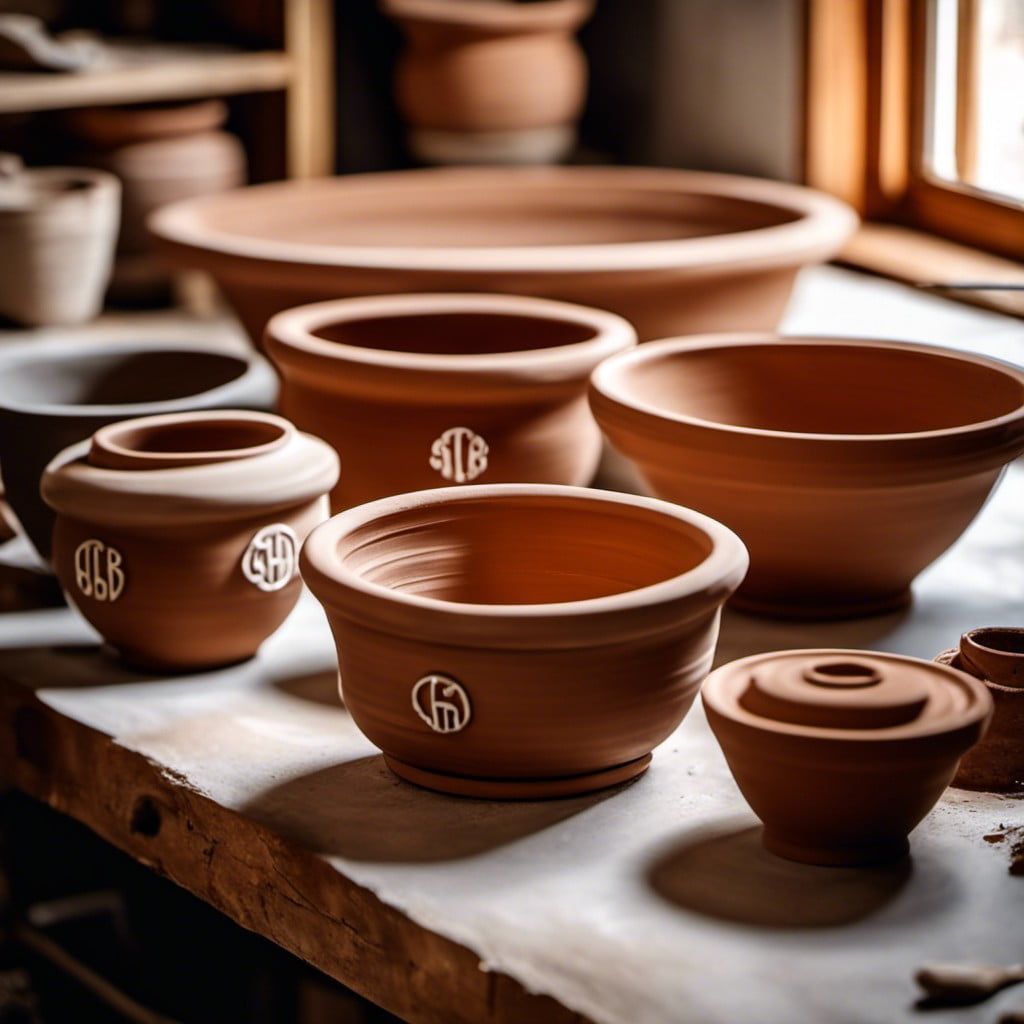 monogram clay dishes