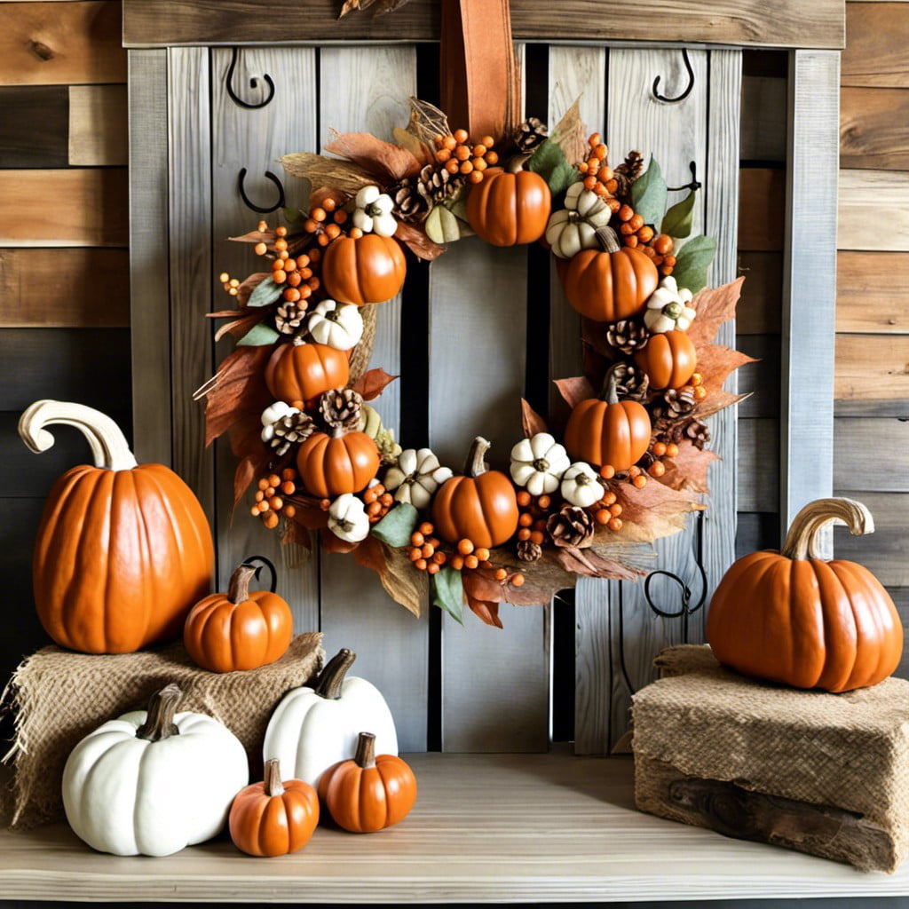 monogrammed pumpkin wreath