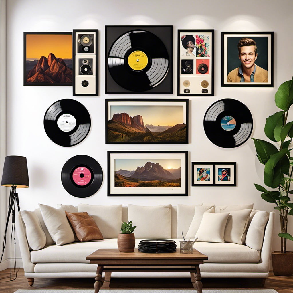 music record display wall
