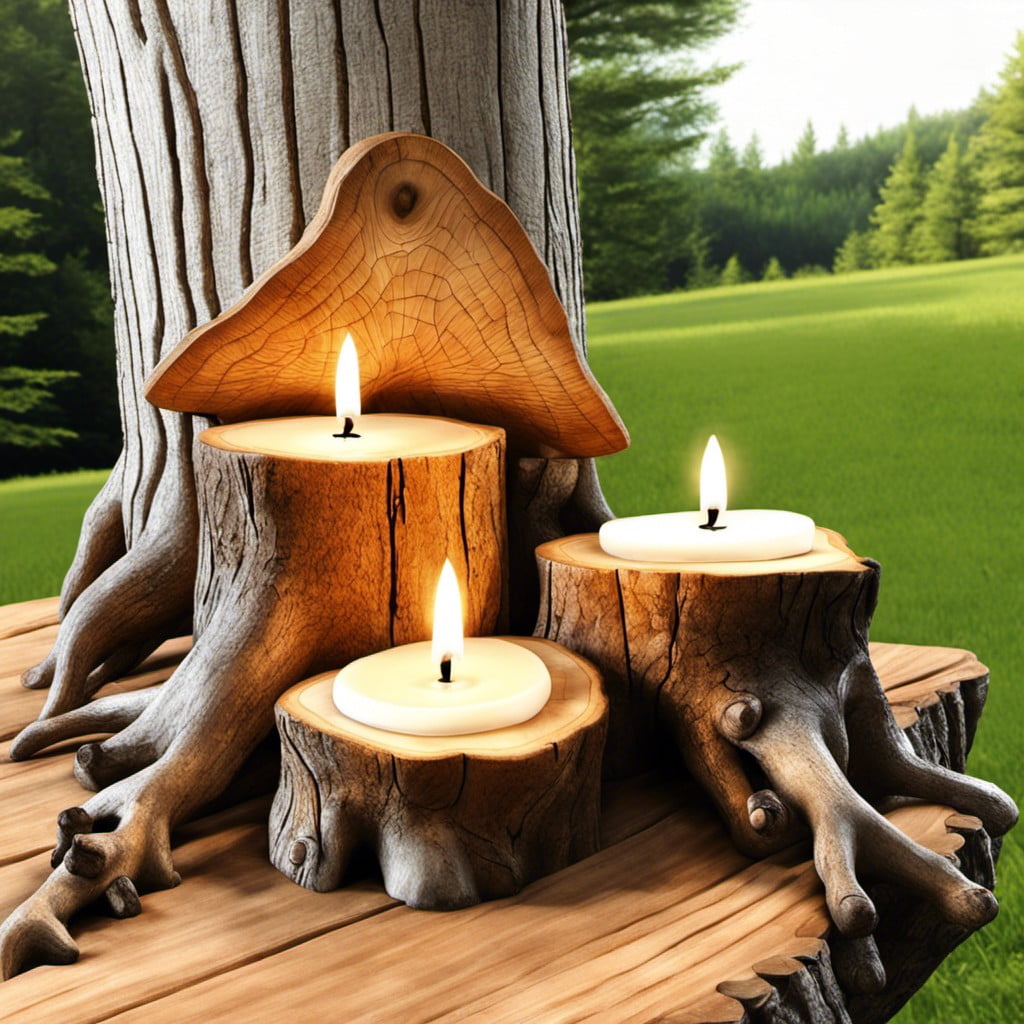 natural candle holders