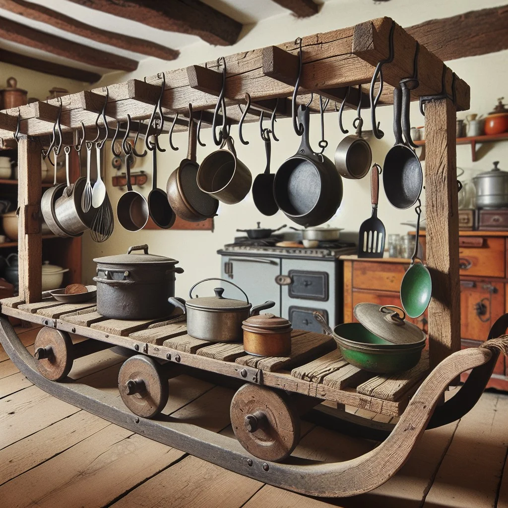 old sled pot rack