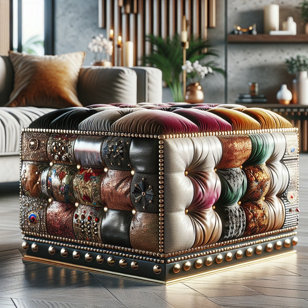 ottoman upgraded with luxury materials