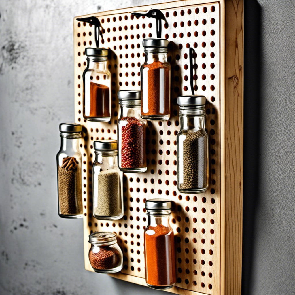 pegboard door spice hanger