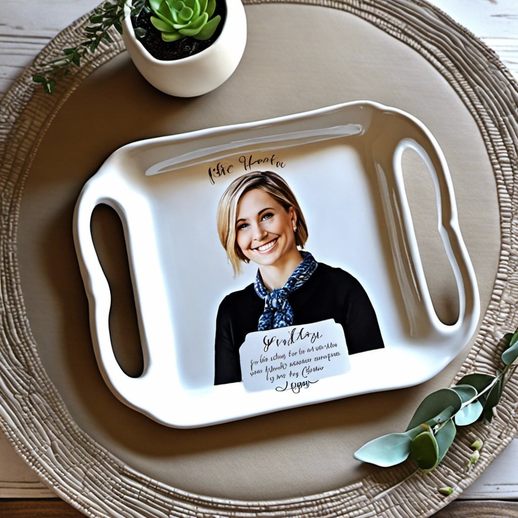 personalized text or quote ceramic tray