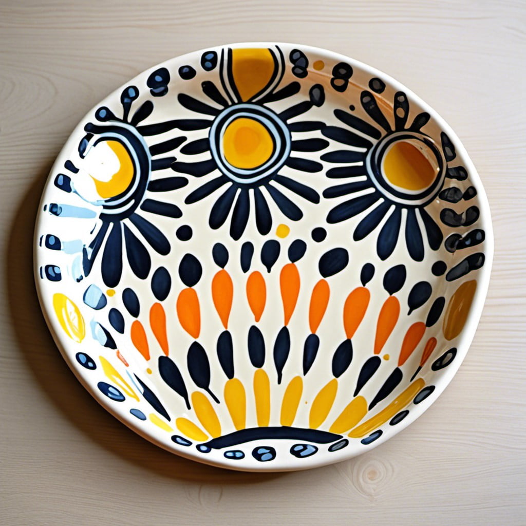 playful pattern ceramic tray for a whimsical decor