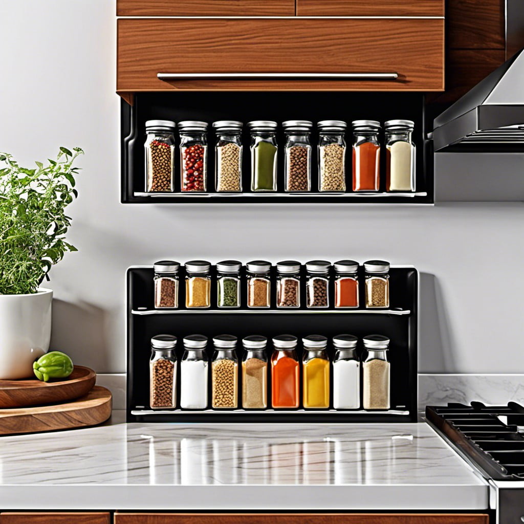 pocket style spice rack for easy storage