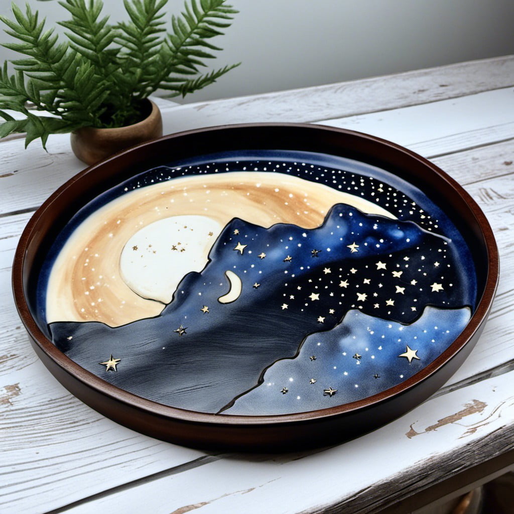 pottery night sky tray