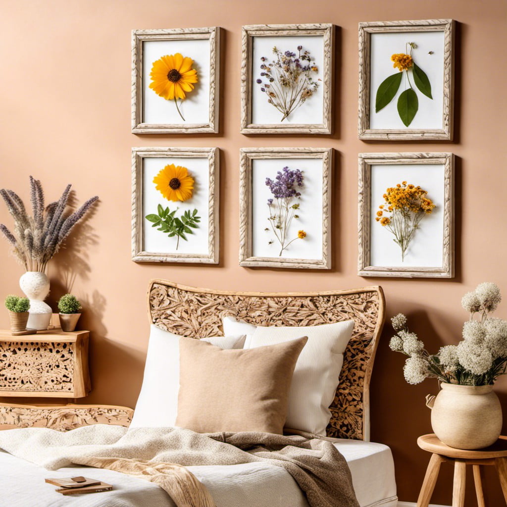 pressed flower frame collage