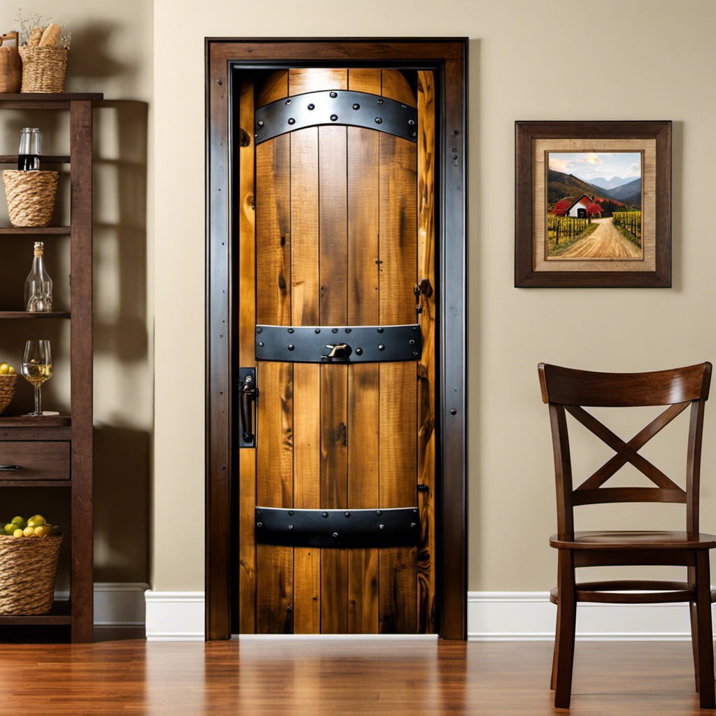 reclaimed wine barrel wood pantry door