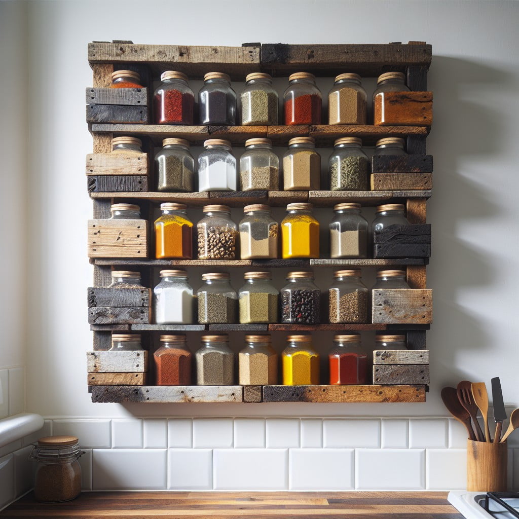 repurposed pallet spice rack