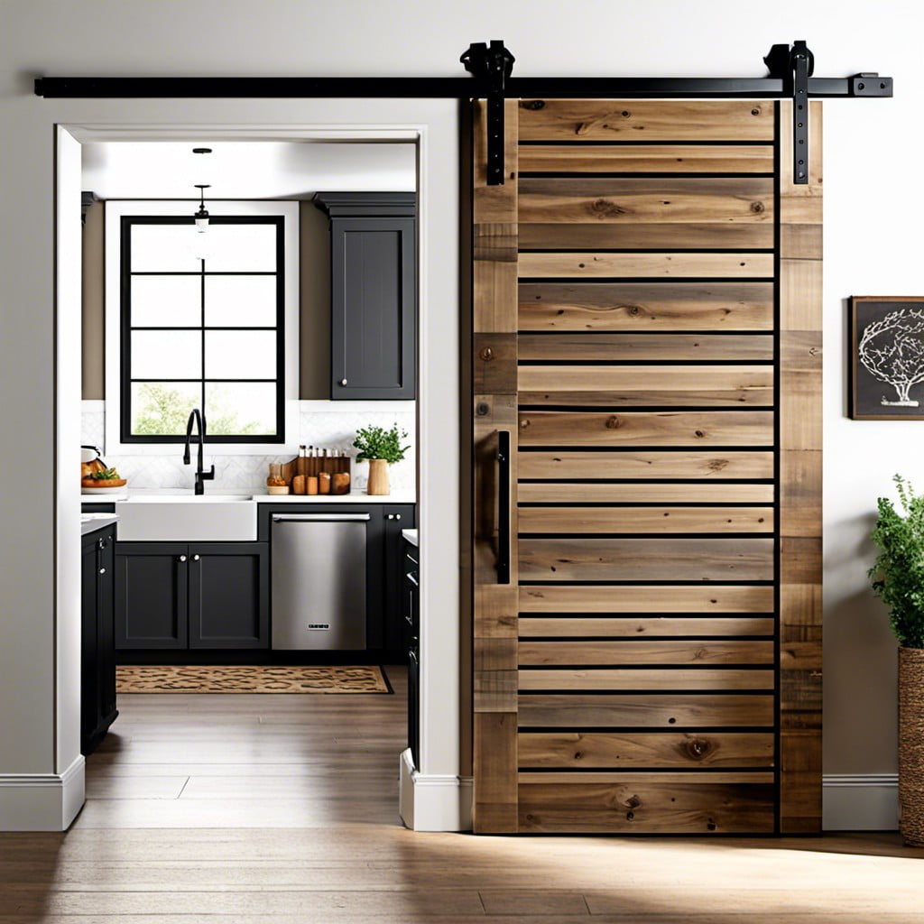 rustic slatted barn door for pantry