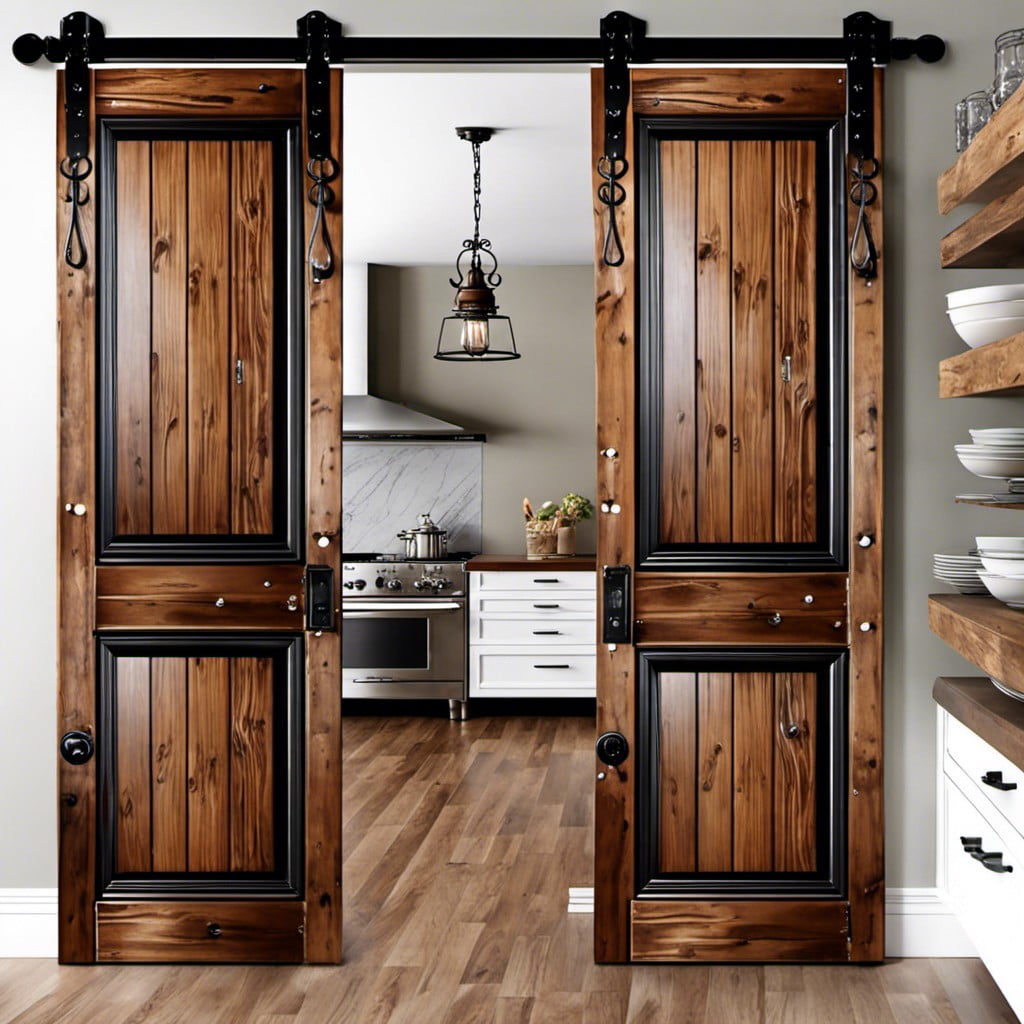 rustic style swinging pantry doors
