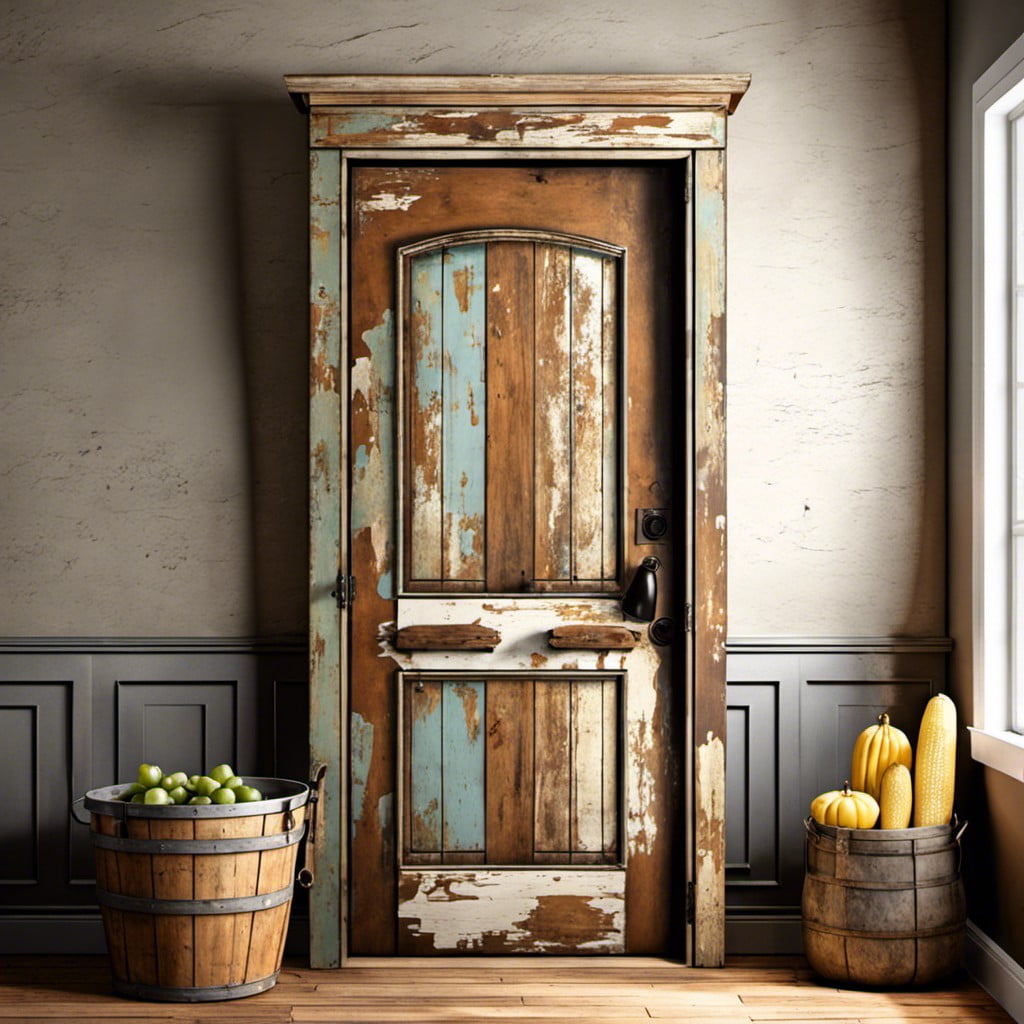 salvaged door for a pantry with vintage flair