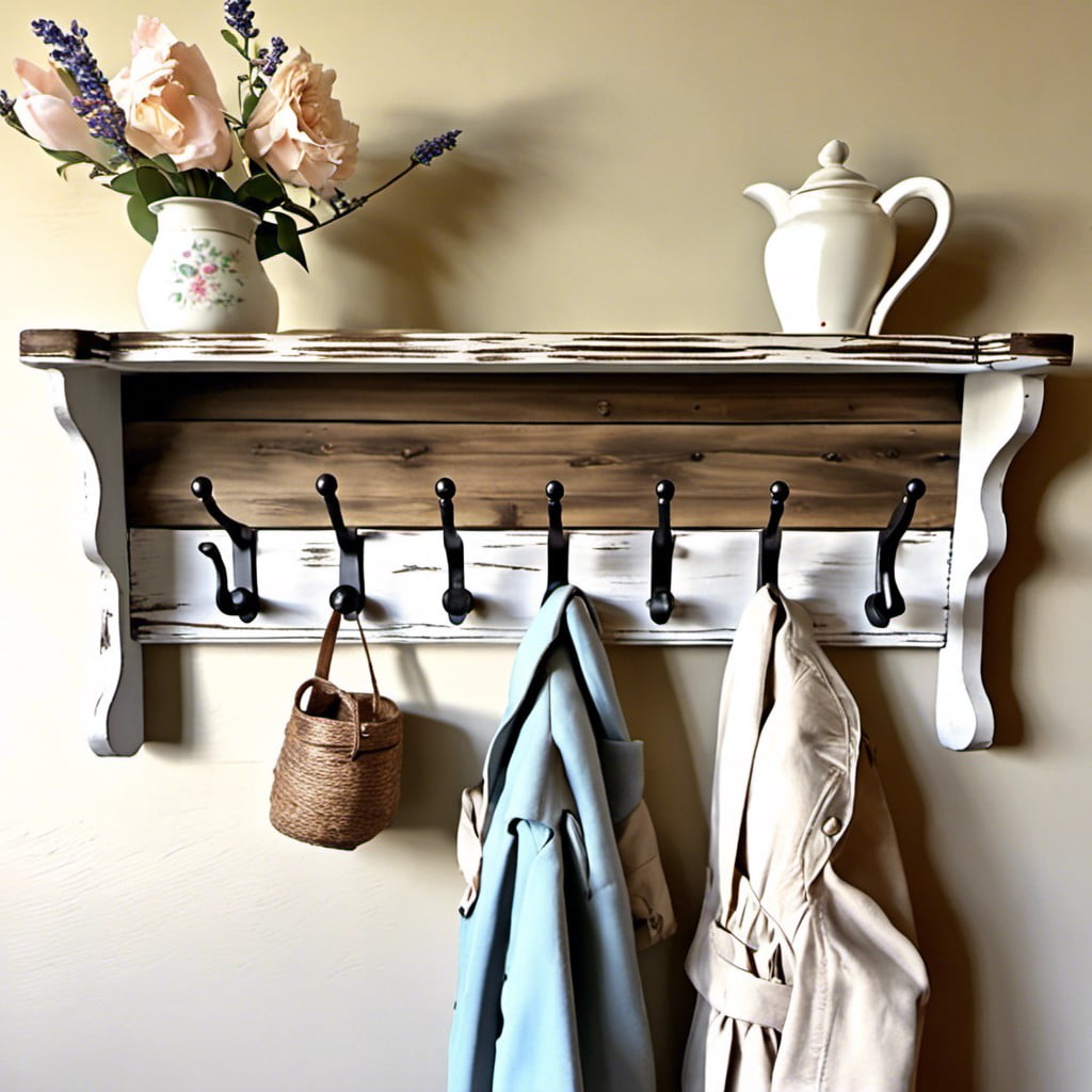 shabby chic farmhouse coat rack ideas