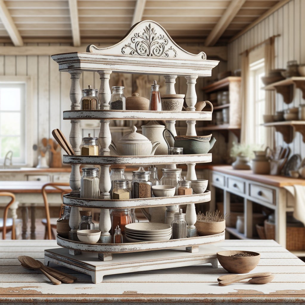 shabby chic tiered spice rack